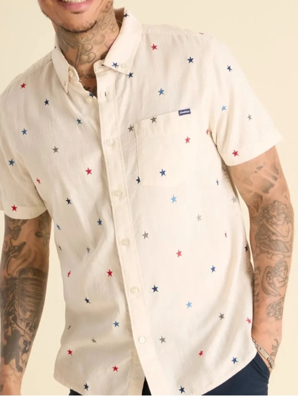NWT Chubbies Men's The All Stars No Stripes (Resort Weave Friday Shirt) Sz L
